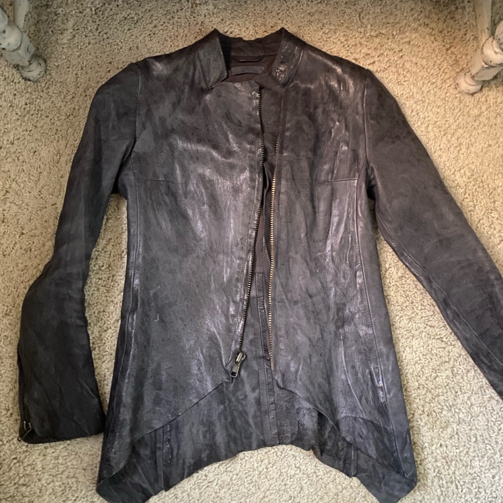 BLUR Leather Distressed Jacket Size 40 US 0-2 - Picture 6 of 15